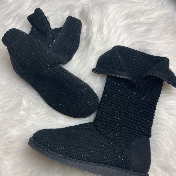 Women’s SO Black Sparkly Sweater Boot Size 9M - Picture 2 of 9